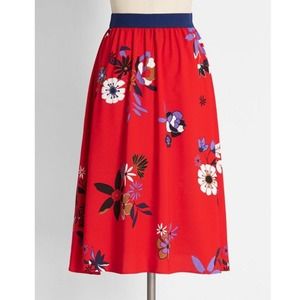 NWOT MODCLOTH Floral Swing Skirt, XS